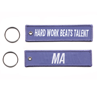 Hard Work Beats Talent Purple Jet Tag