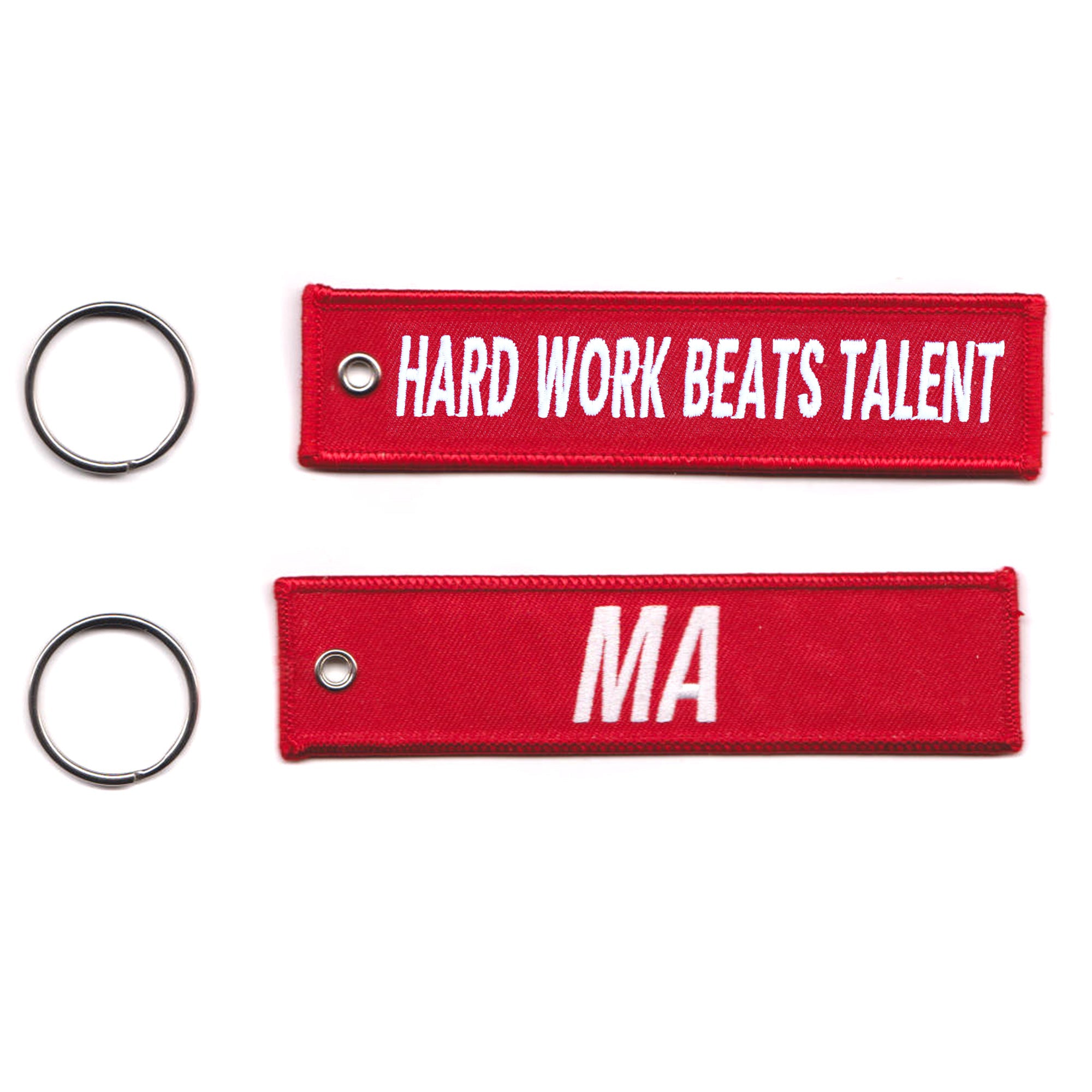 Hard Work Beats Talent Red Jet Tag