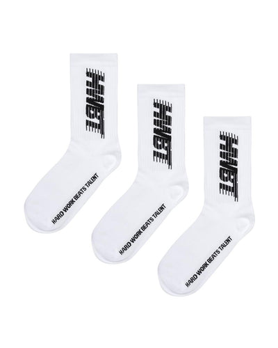 HWBT LOGO SOCKS - WHITE (3 PACK)